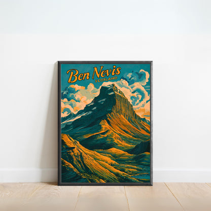 Ben Nevis Vintage Travel Poster- Timeless Scottish Highlands