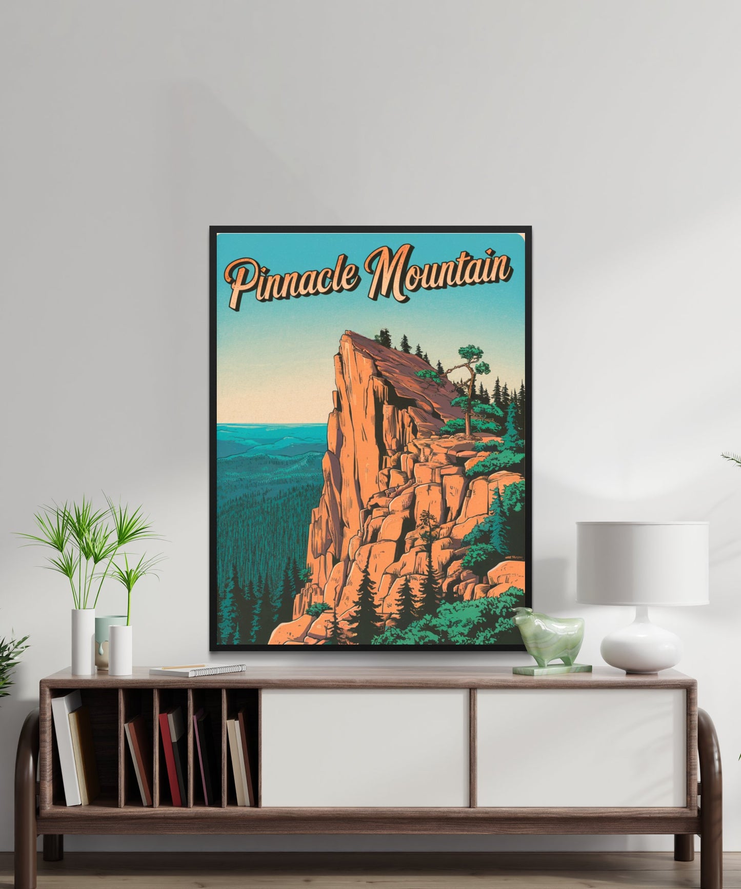 Pinnacle Mountain Vintage Travel Poster