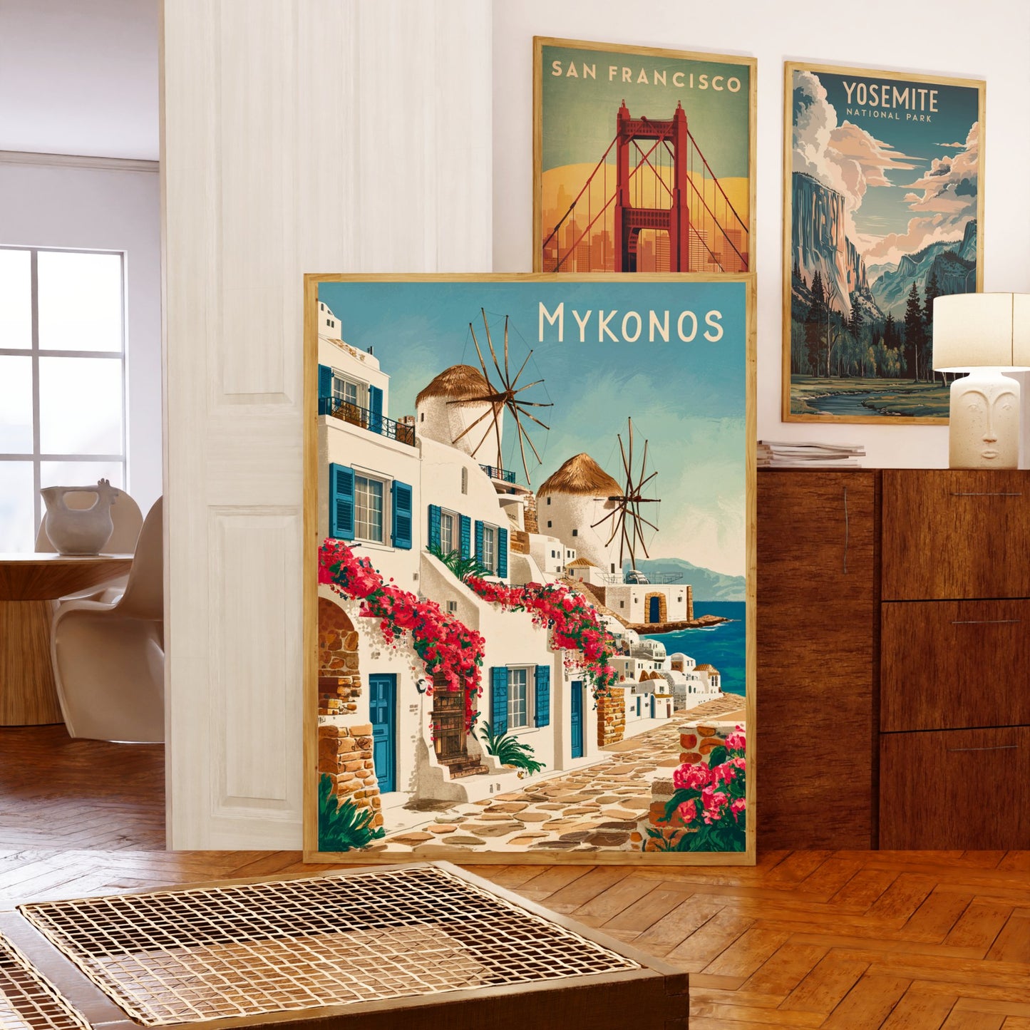 Mykonos Vintage Travel Poster