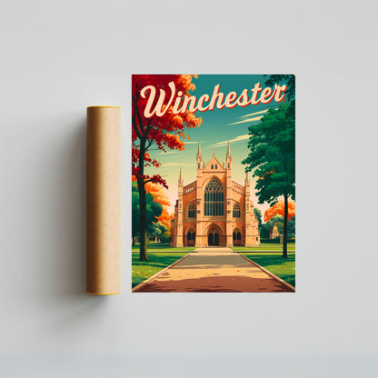 Winchester  Vintage Travel Poster - Riverside Walks