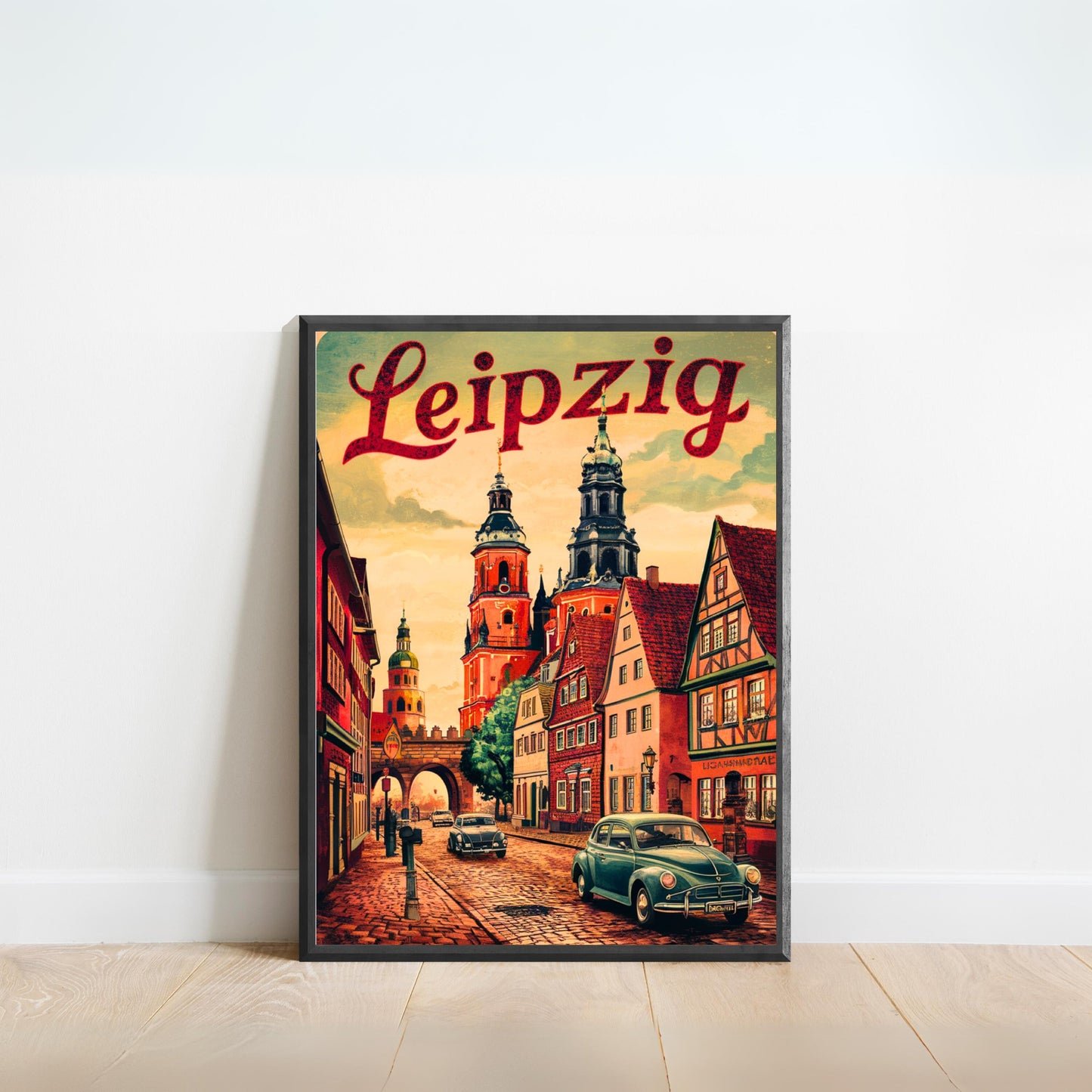 Leipzig Vintage Travel Poster