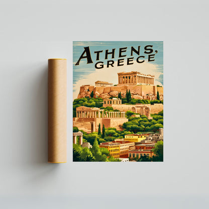 Athens Vintage Travel Poster- Gateway to Antiquity