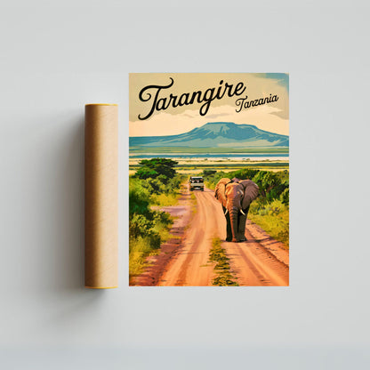 Tarangire Vintage Travel Poster