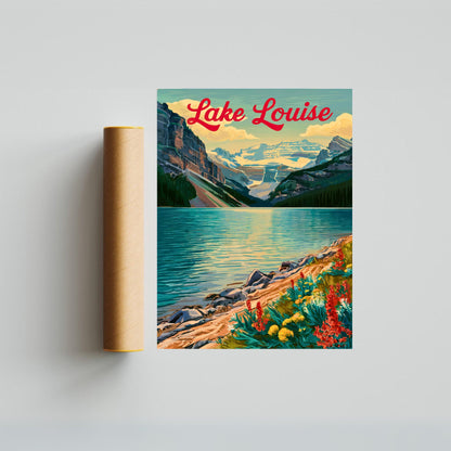 Lake Louise Vintage Travel Poster - Retro Reflections