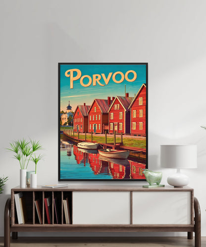 Porvoo Vintage Travel Poster