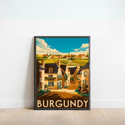 Burgundy Vintage Travel Poster