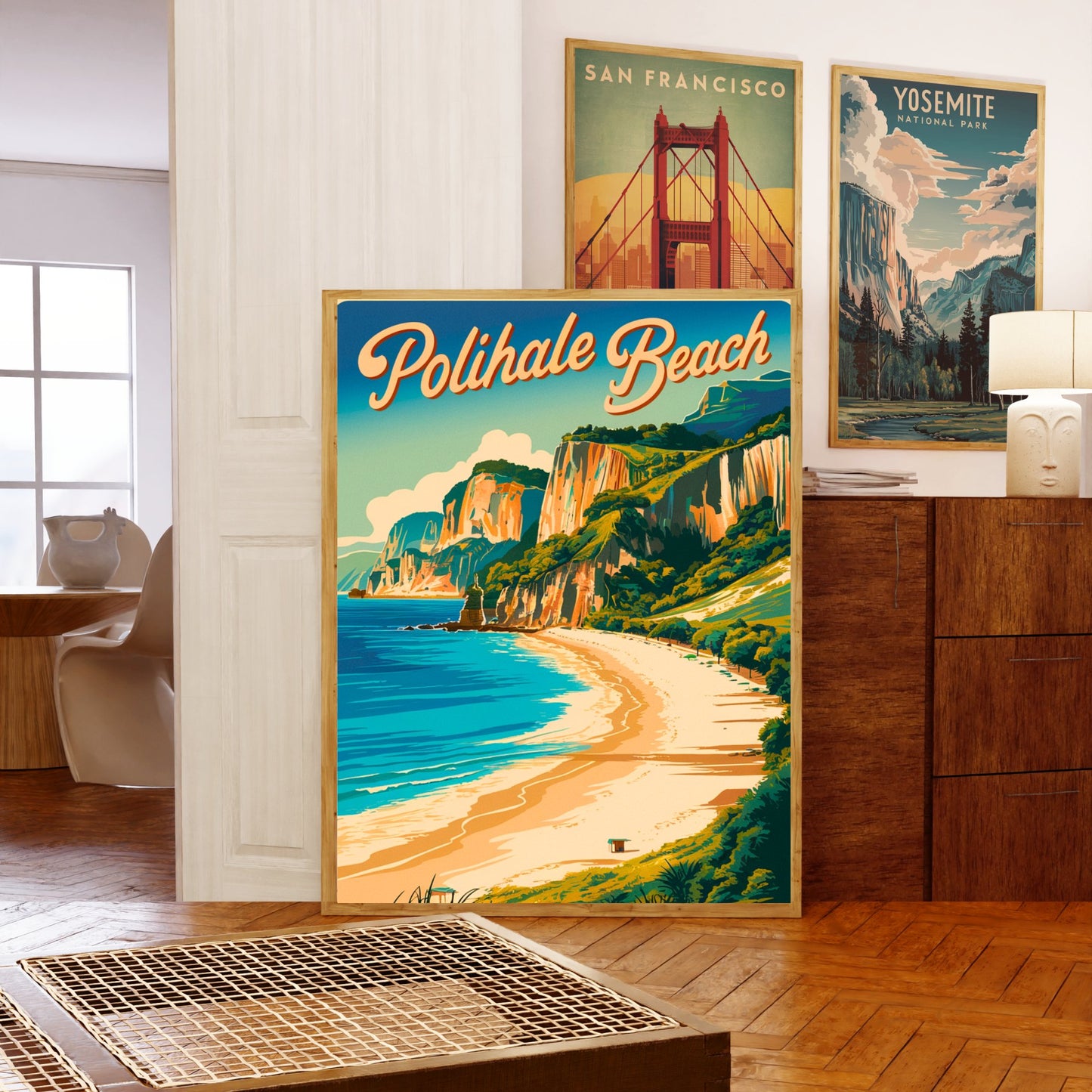 Polihale Beach Vintage Travel Poster - Scenic Beauty