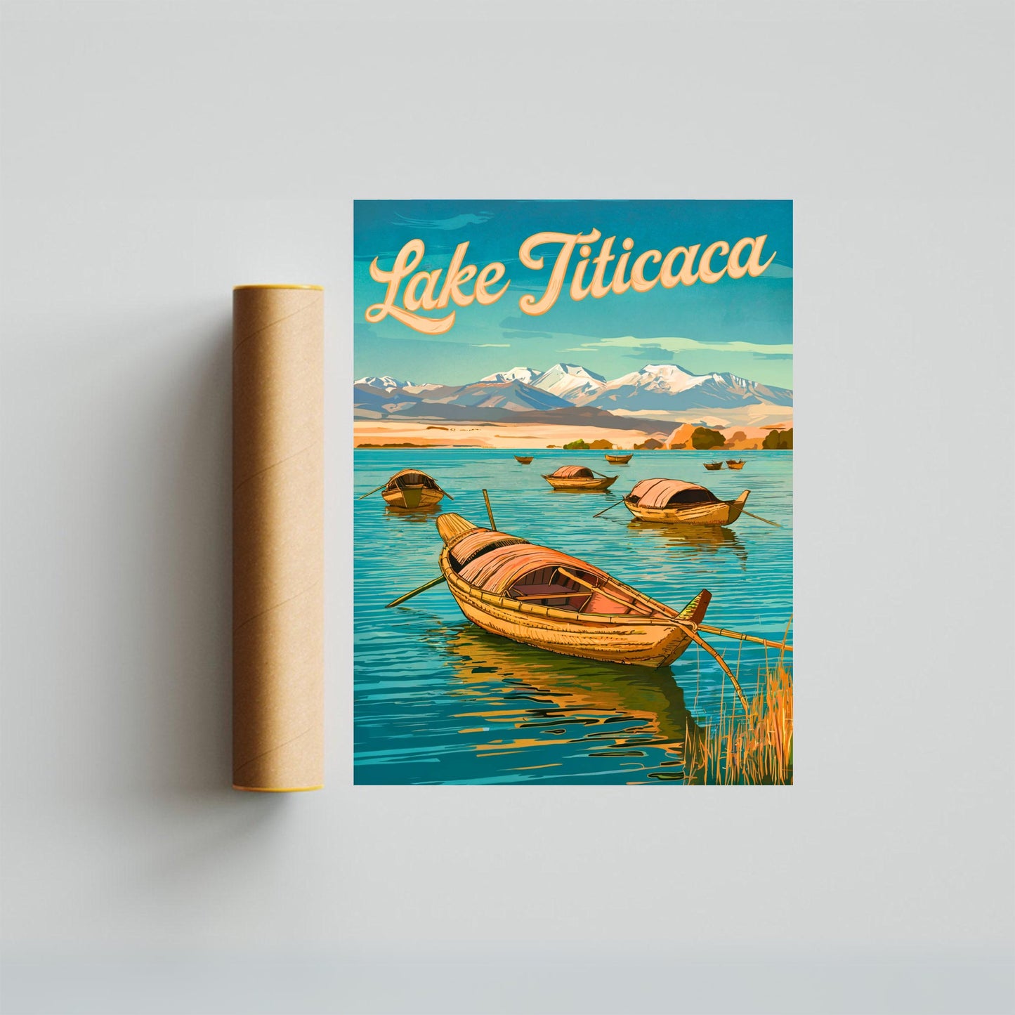 Lake Titicaca Vintage Travel Poster