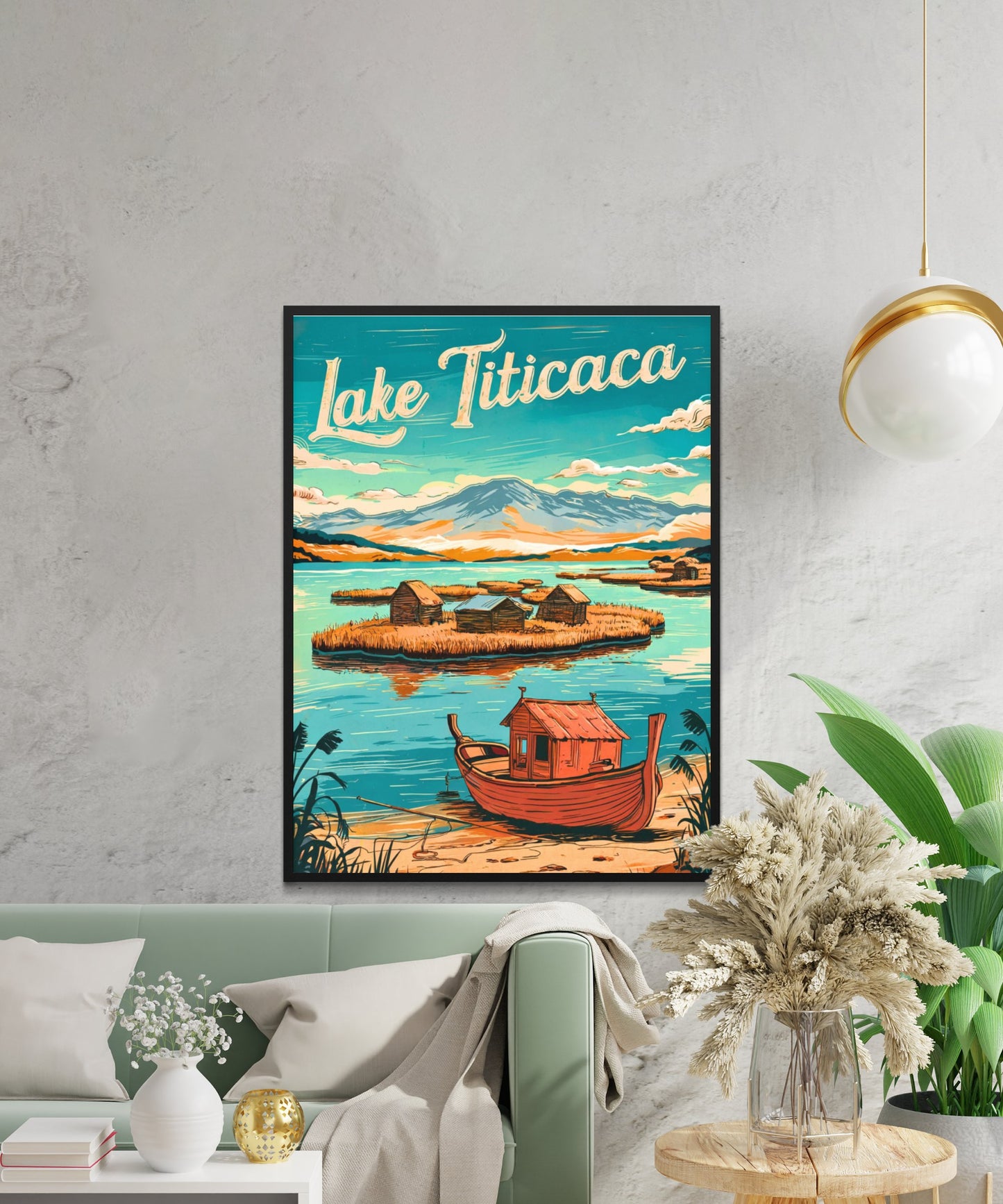 Lake Titicaca Vintage Travel Poster - Majestic Waters of the Altiplano