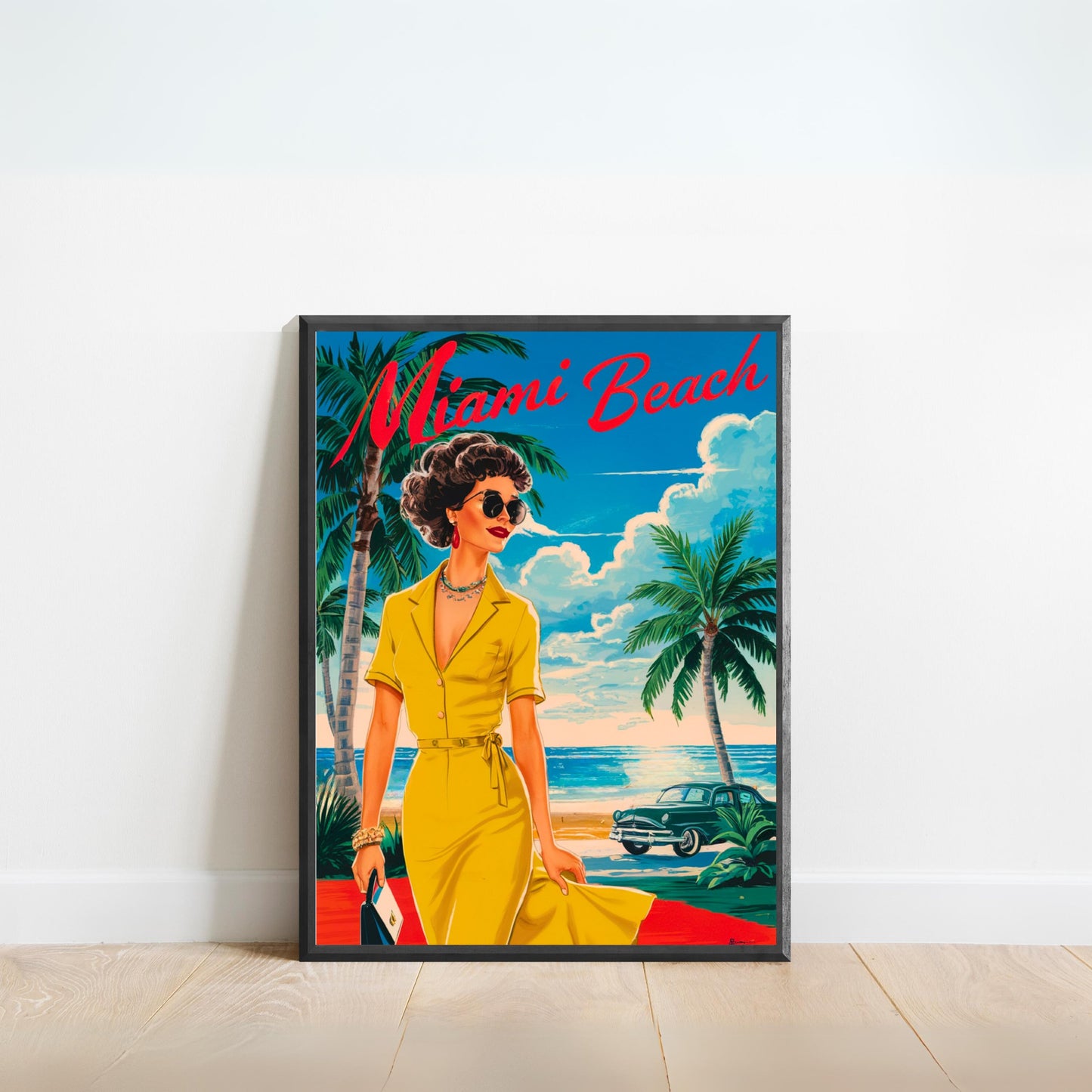 Miami Vintage Travel Poster - Beach Paradise