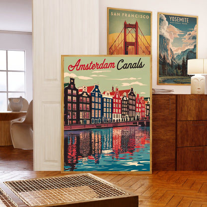 Amsterdam Vintage Travel Poster