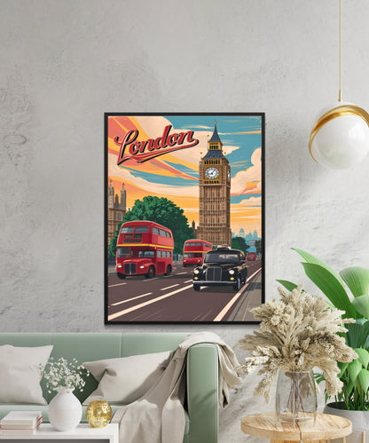 London Vintage Travel Poster