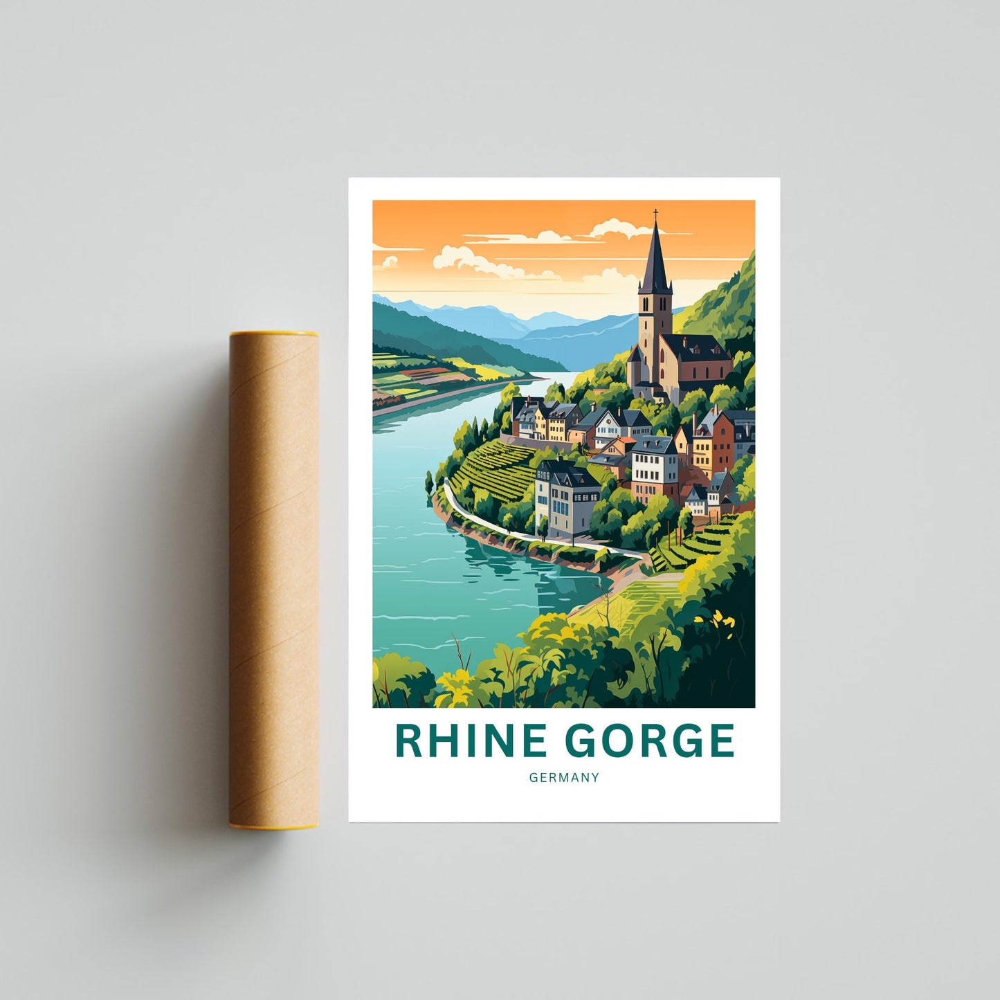 Rhine Gorge Travel Poster