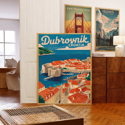 Dubrovnik Vintage Travel Poster