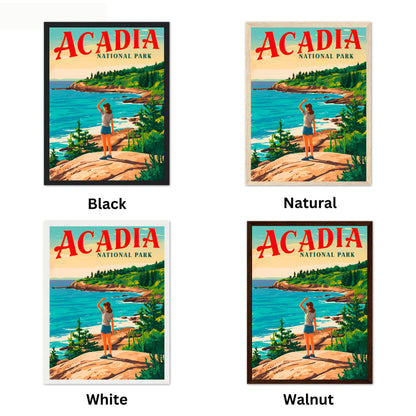 Acadia Vintage Travel Poster - Coastal Beauty