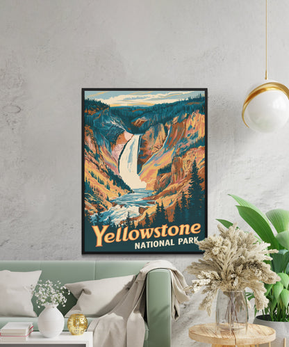 Yellowstone National Park Vintage Travel Poster - Timeless Wild West Wonder