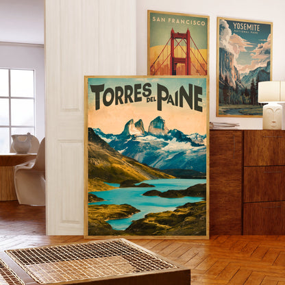 Torres del Paine Vintage Travel Poster - Wilderness Splendor