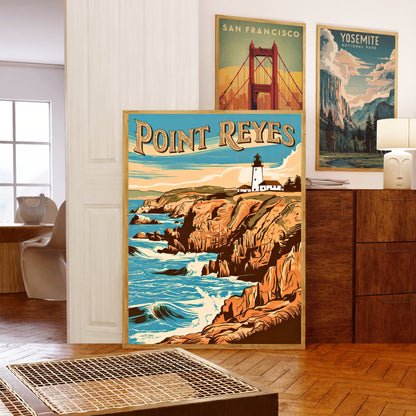 Point Reyes Vintage Travel Poster - California Peninsula