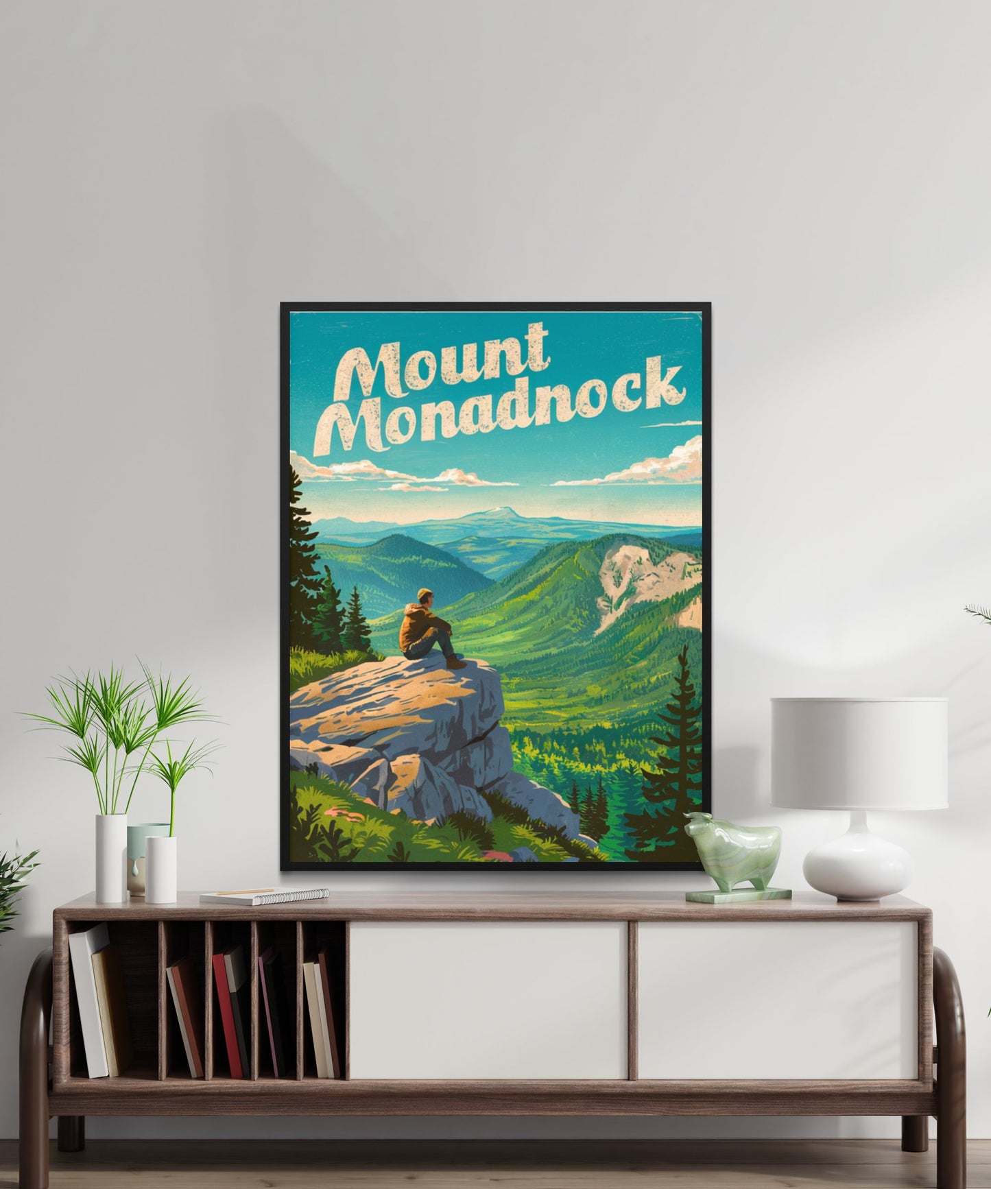 Mount Monadnock Vintage Travel Poster - Mountain Getaway