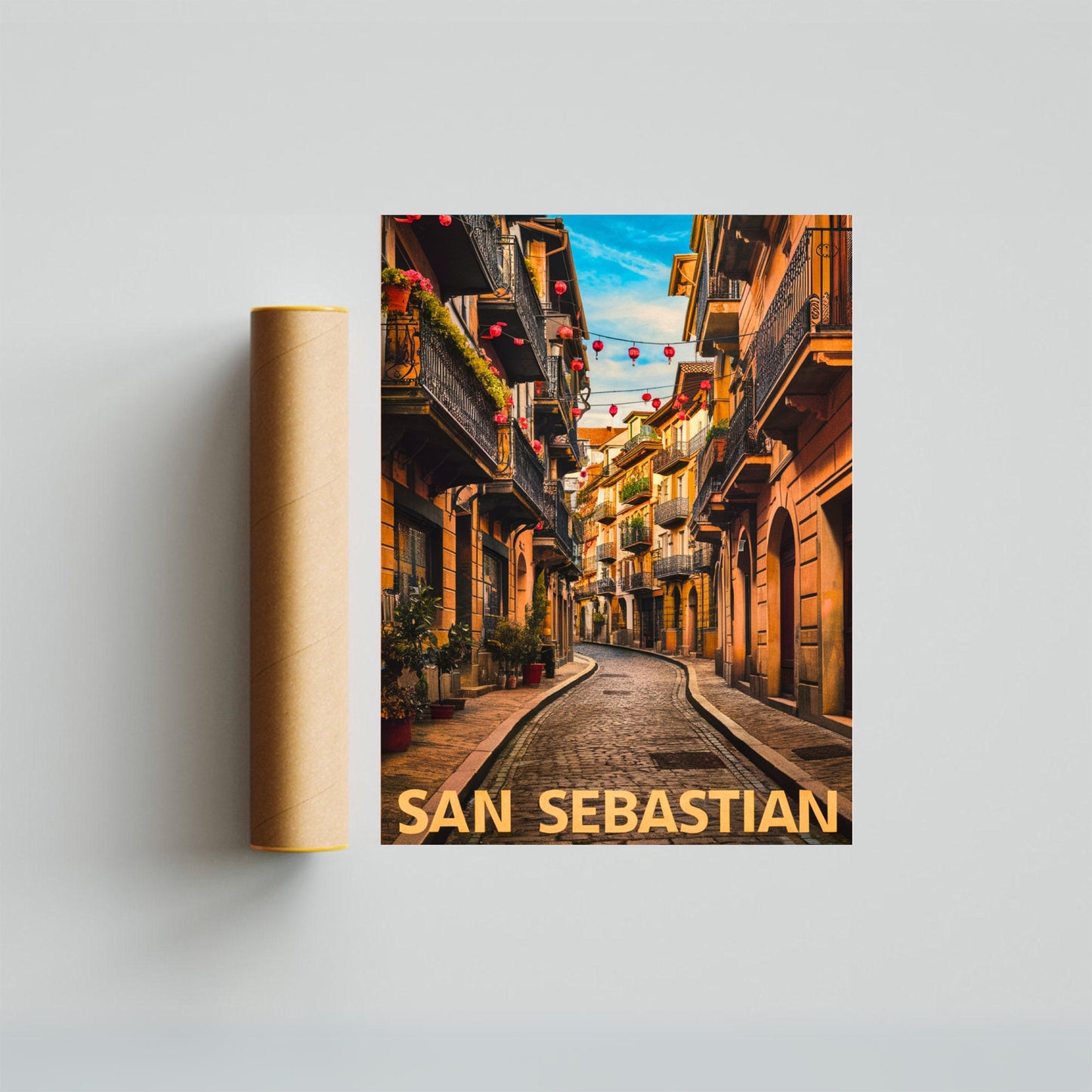 San Sebastian Vintage Travel Poster - Coastal Paradise