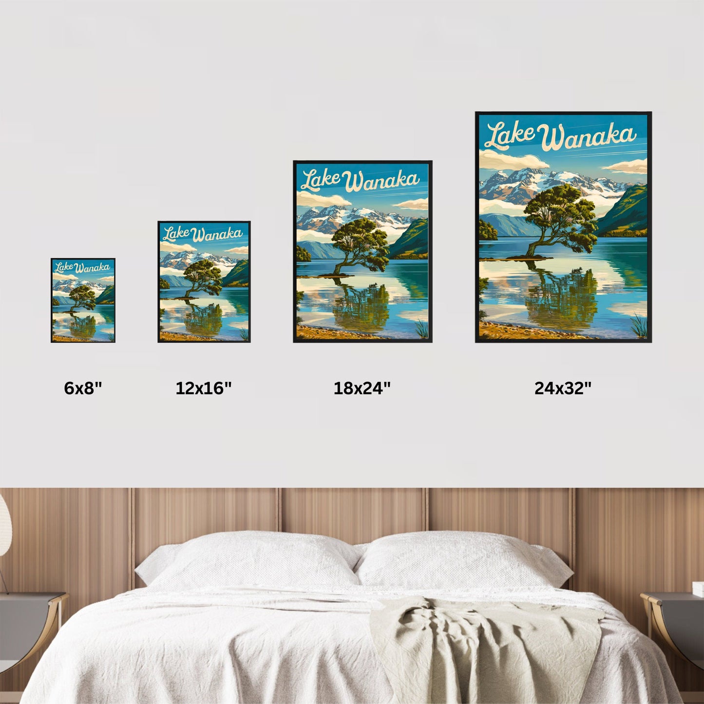 Lake Wanaka Vintage Travel Poster