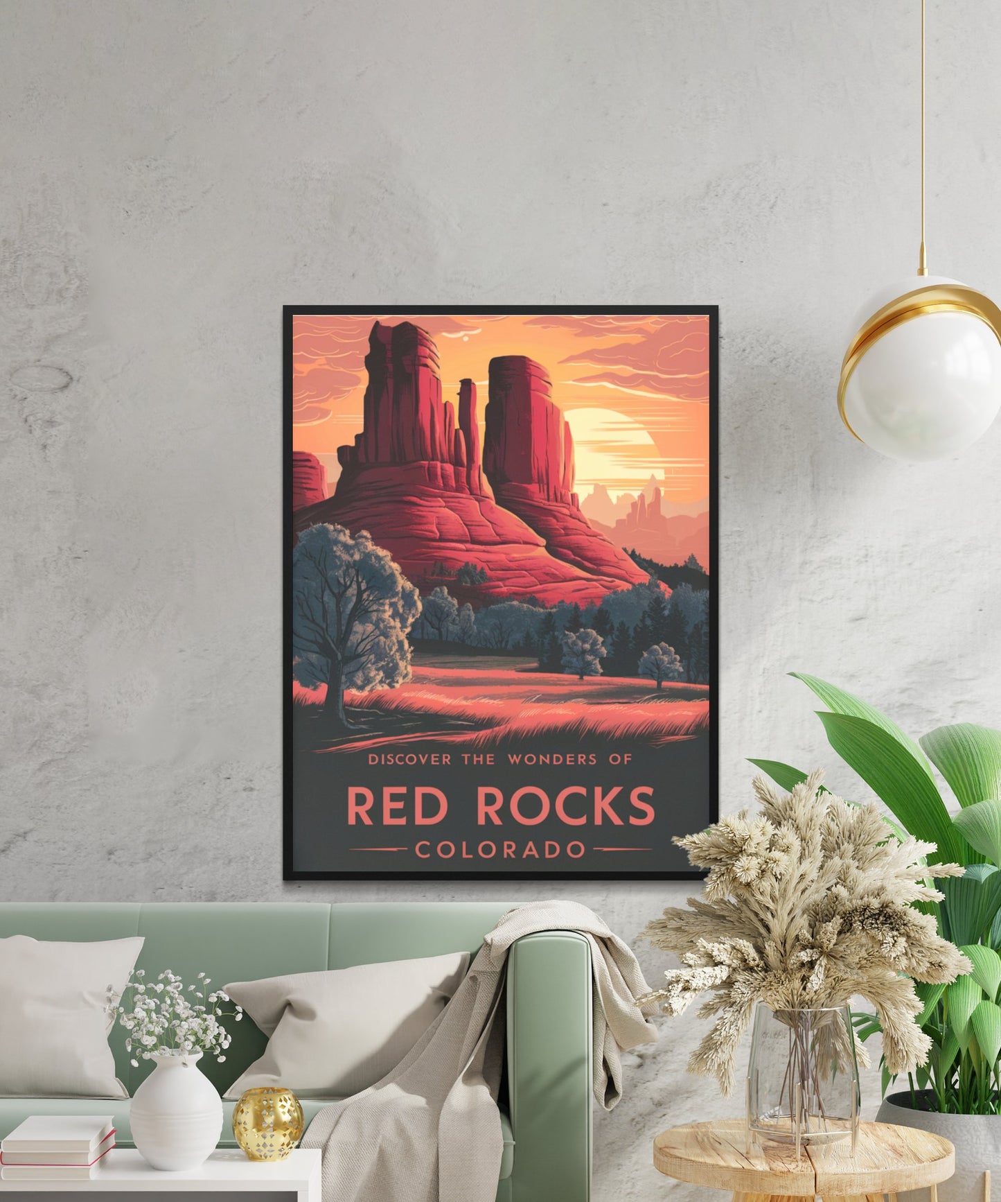 Red Rocks Vintage Travel Poster - Scenic Marvel