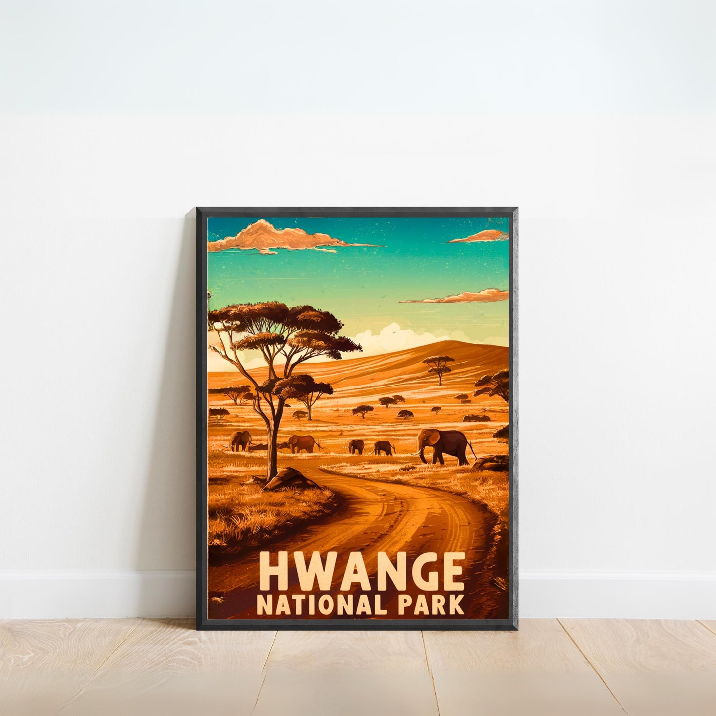 Hwange Vintage Travel Poster -  Rich Wildlife