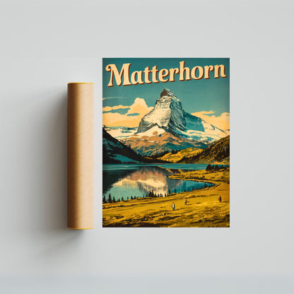 Matterhorn Vintage Travel Poster - Alpine Majesty