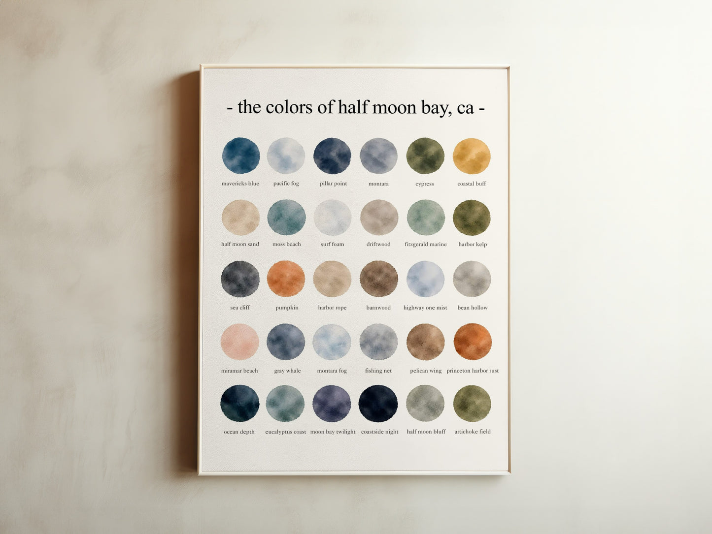 The Colors of  Half Moon Bay, CA  - Watercolor Print