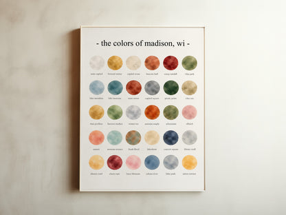 The Colors of Madison, WI - Watercolor Print