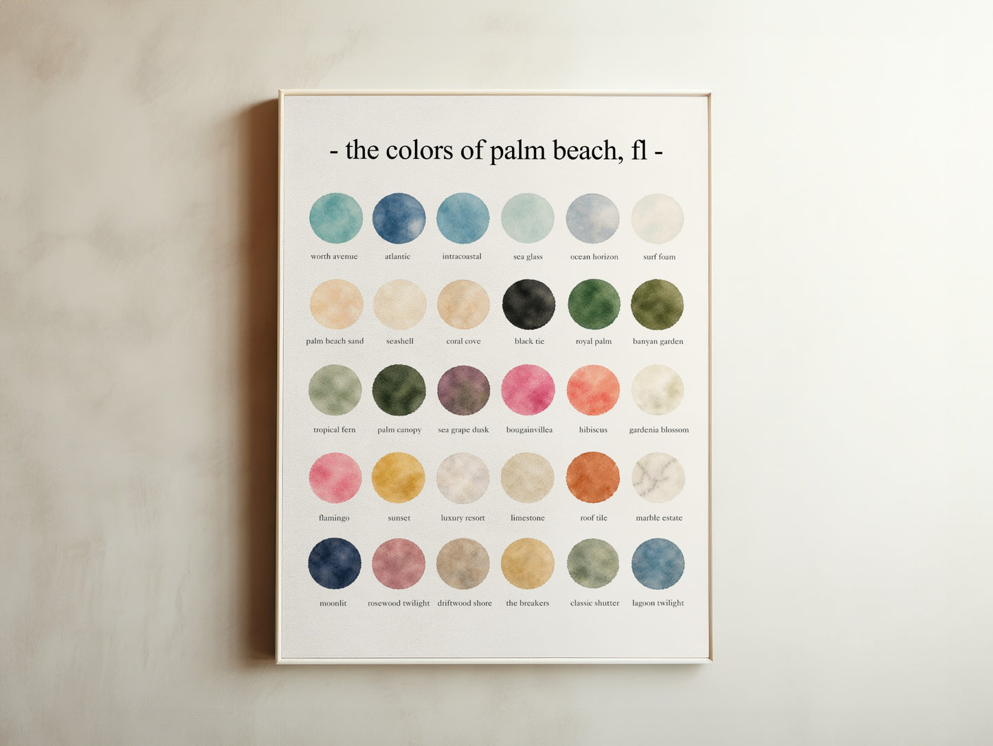 The Colors of Palm Beach, Florida - Watercolor Print