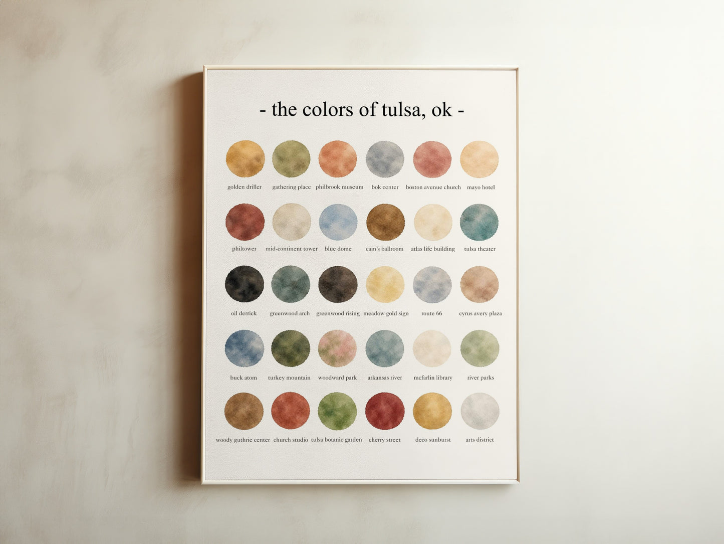 The Colors of Tulsa, OK - Watercolor Print