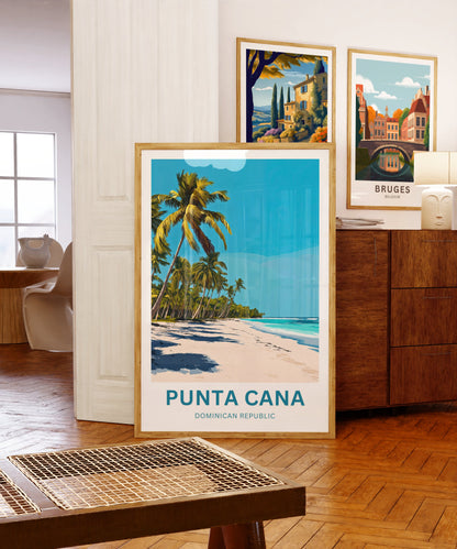 Punta Cana Travel Poster - Breathtaking Beach in Dominican Republic