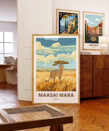 Maasai Mara Travel Poster - National Reserve of Kenya
