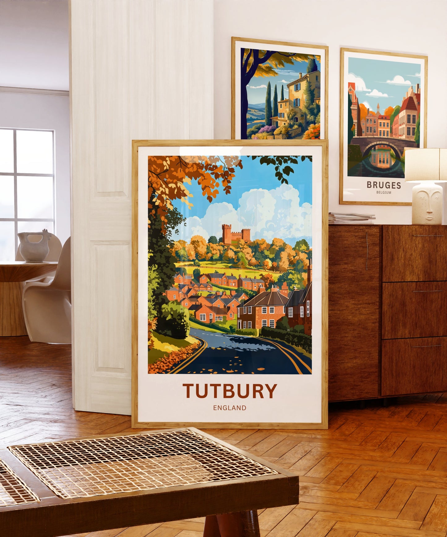 Tutbury Travel Poster - England Castle & Countryside Charm