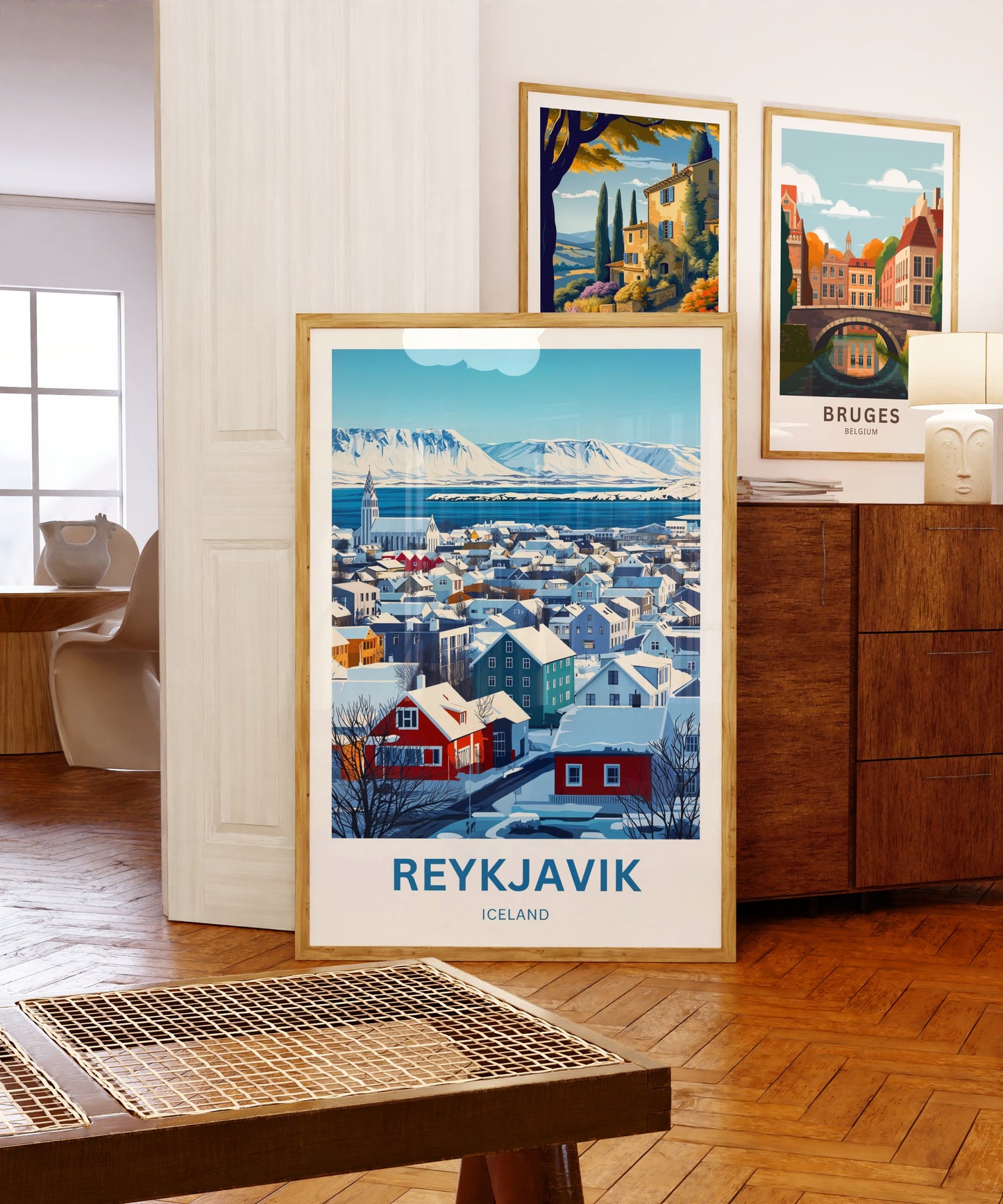 Reykjavik Travel Poster  - Charming City Escape of Iceland