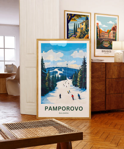 Pamporovo Ski Travel Poster - Bulgaria  Winter Playground