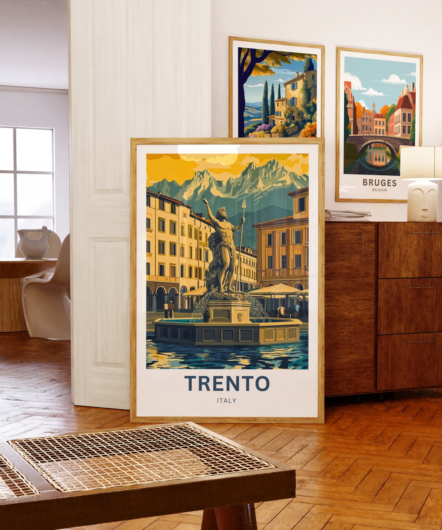 Trento Travel Poster - Fountain of Neptune