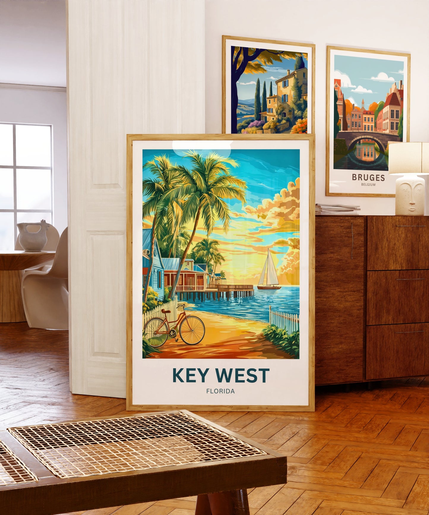 Key West Travel Poster -  Island Life Paradise at sunset, Florida