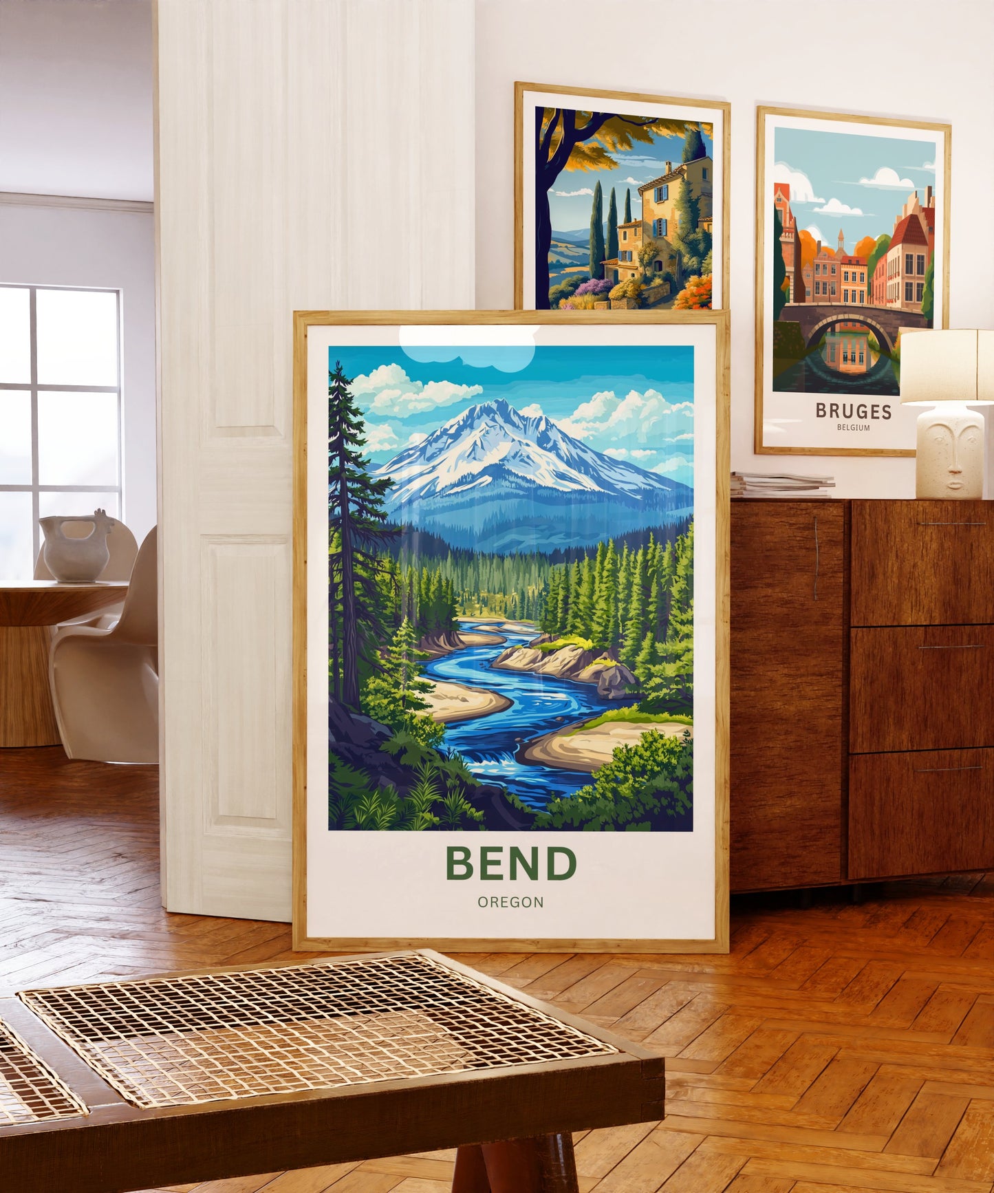Bend Travel Poster - Oregon Stunning Mountains View
