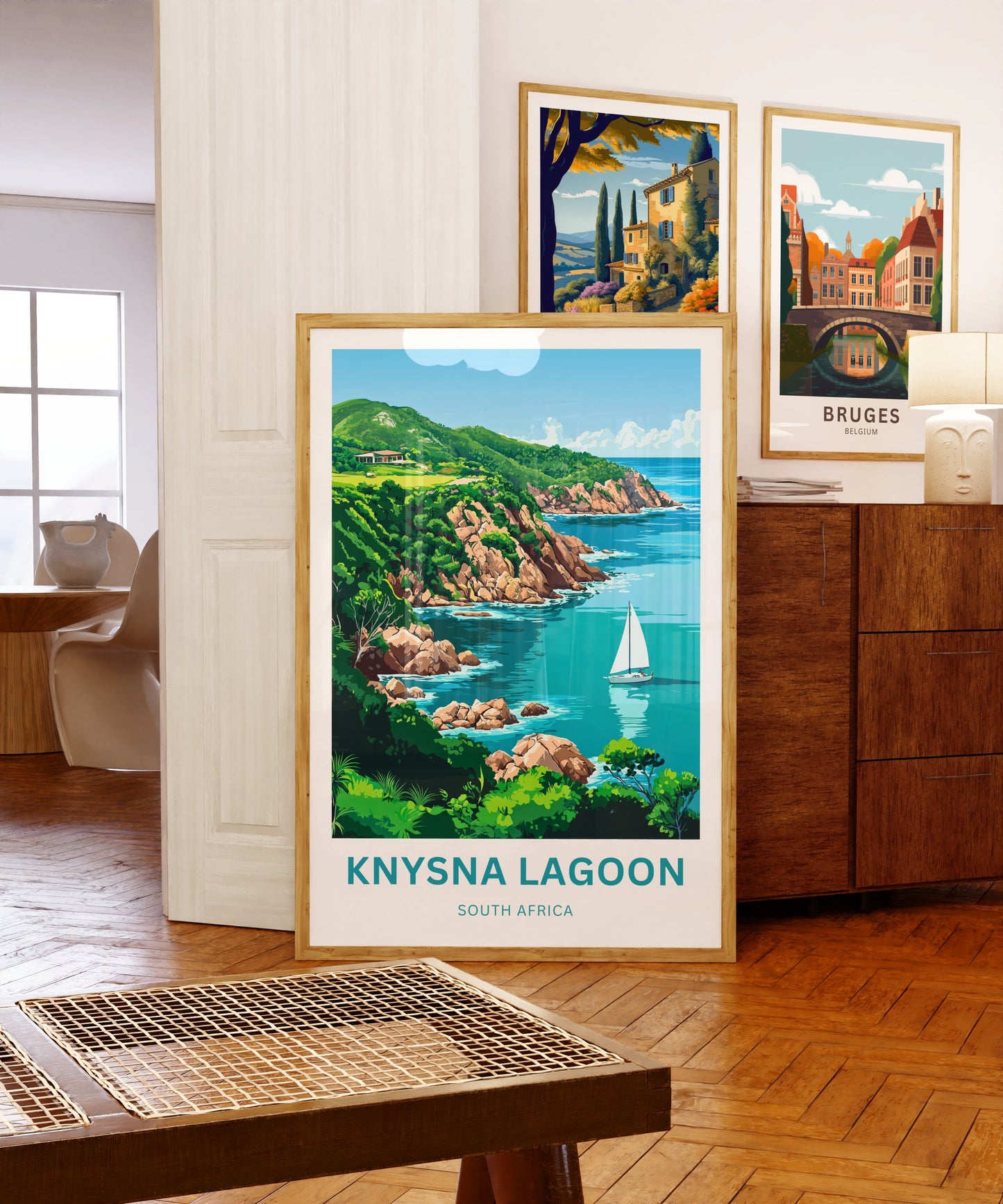 Knysna Lagoon Travel Poster - Lush Forested Surroundings