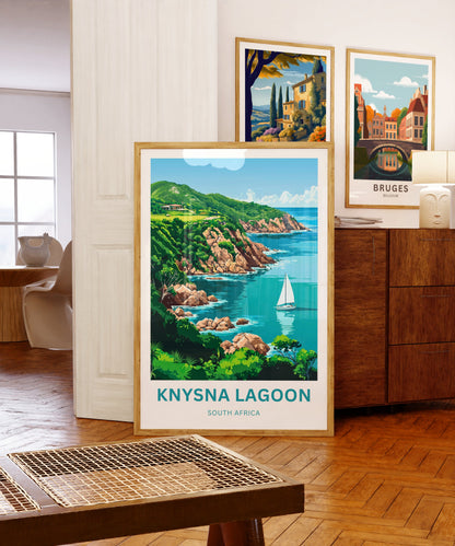 Knysna Lagoon Travel Poster - Lush Forested Surroundings