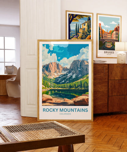 Rocky Mountains Travel Poster - Beautiful Mountain Views and Wilderness