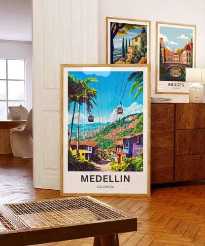 Medellín Travel Poster - Discover the Beautiful Nature View of Colombia