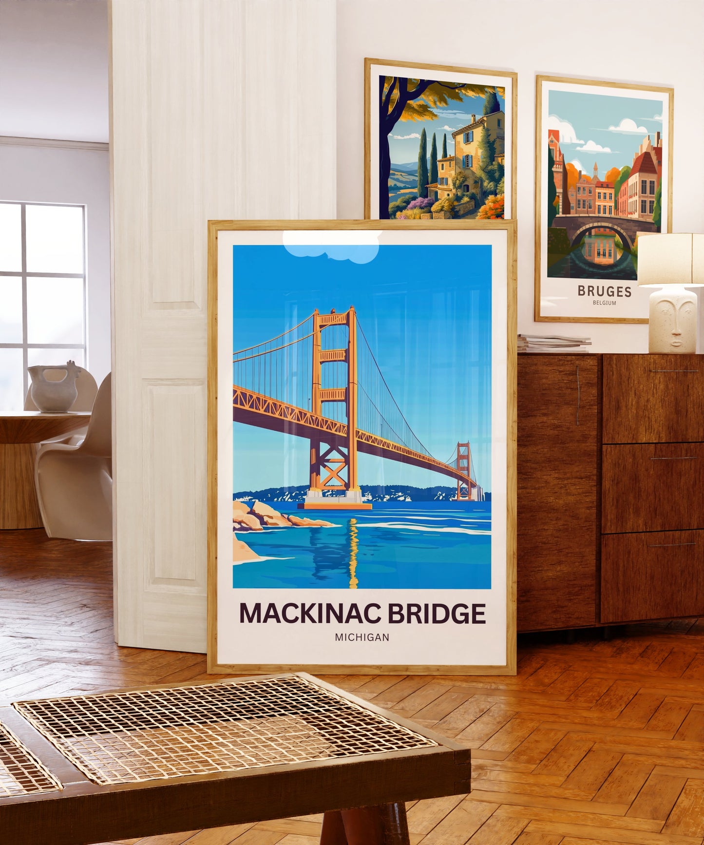 Mackinac Bridge Travel Poster - Michigan