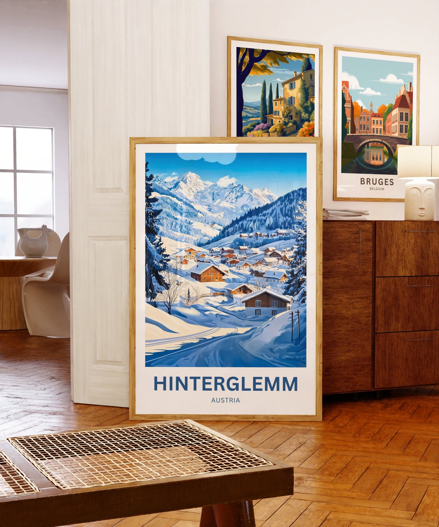Hinterglemm Travel Poster - Captivating View of Australian Snowy Village