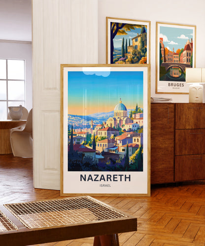 Nazareth Travel Poster - Israel Biblical Historical Site