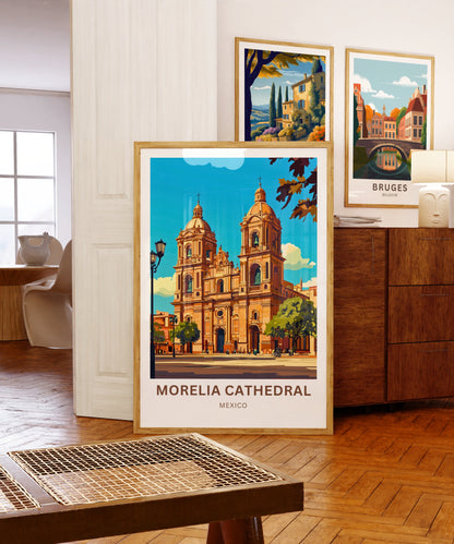 Morelia Cathedral Travel Poster