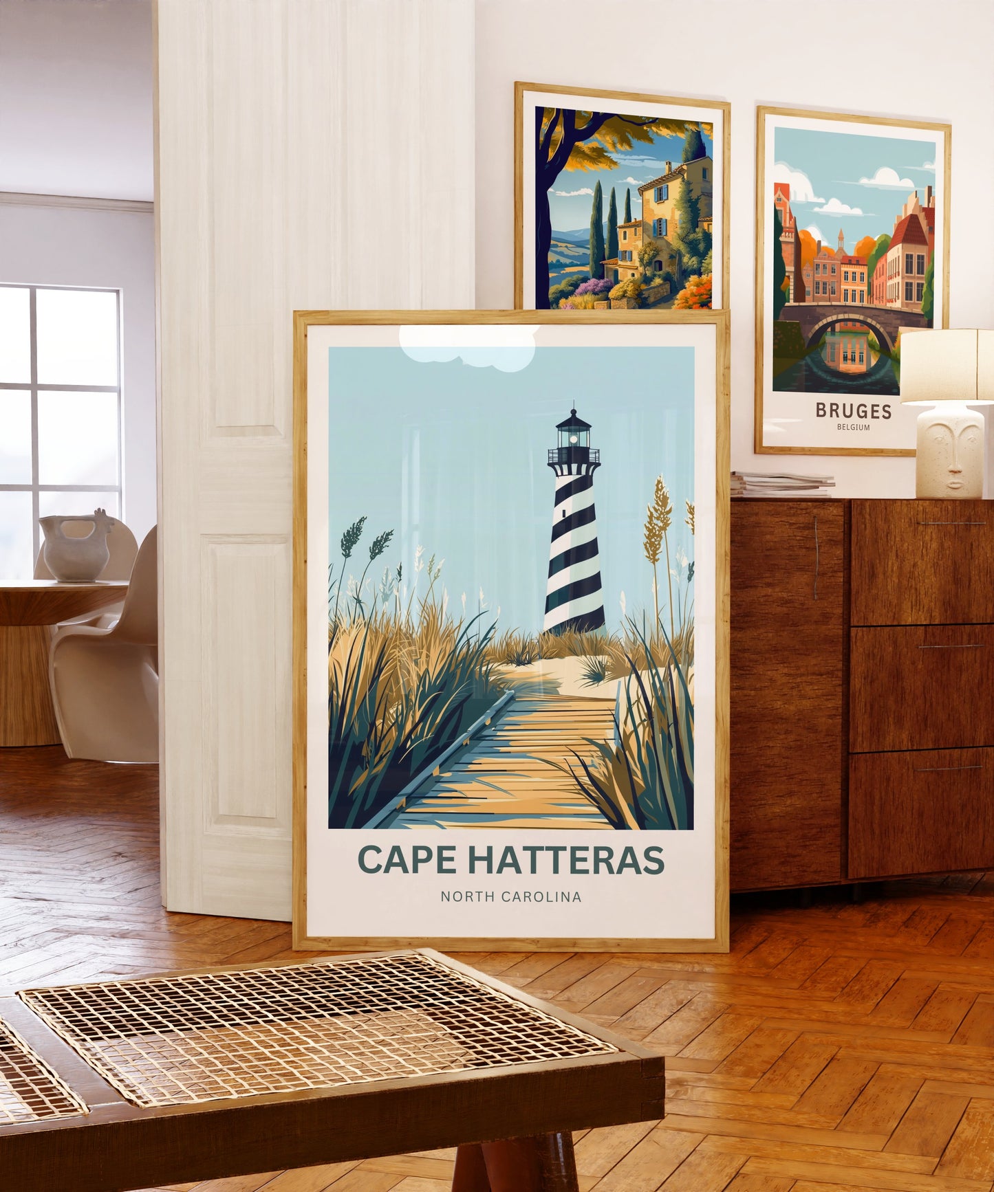 Cape Hatterras Travel Poster - Vibrant Coastal Wildlife