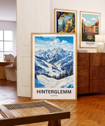 Hinterglemm Travel Poster - Austrian Hinterglemm Winter Wonderland